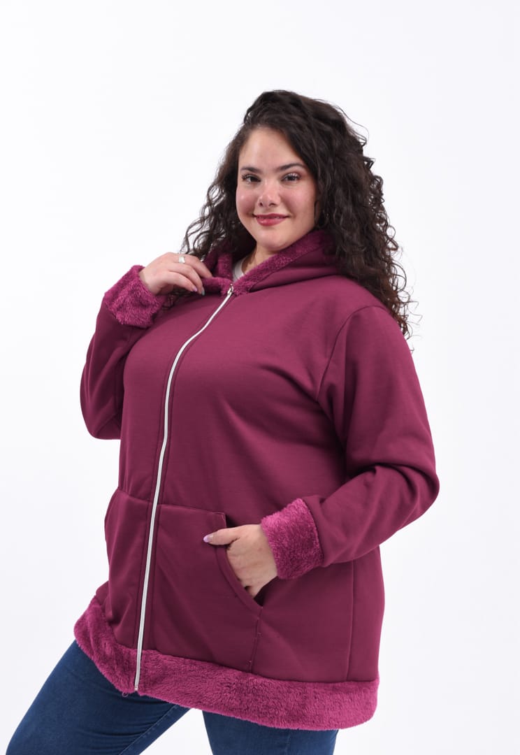 Campera Jersey con Piel