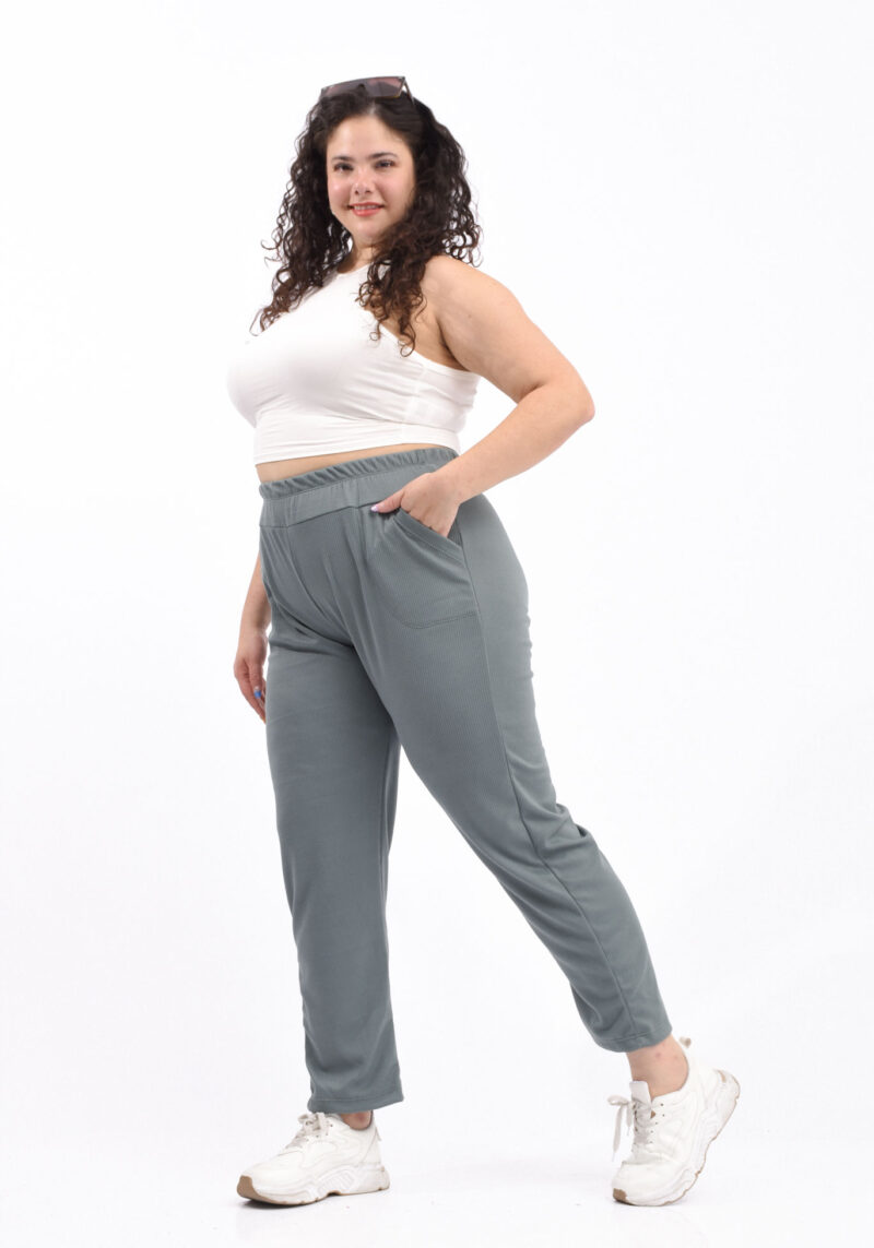 Pantalón de Darlon tiro alto con cintura elastizada, mujer, color verde menta