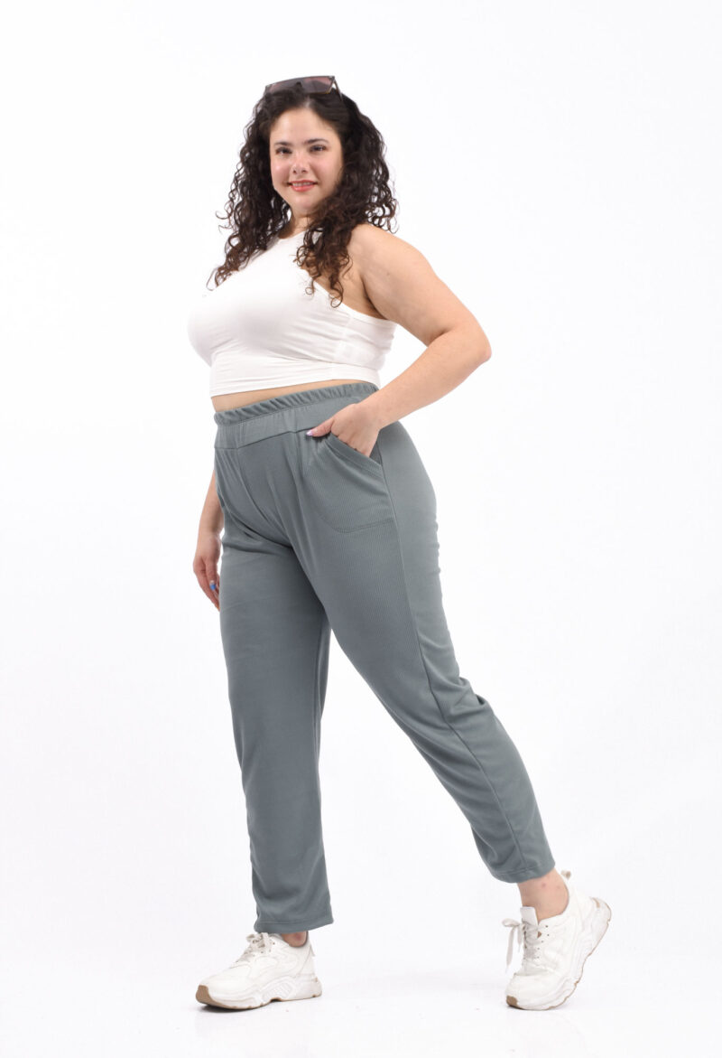 Pantalón de Darlon tiro alto con cintura elastizada, mujer, color verde menta