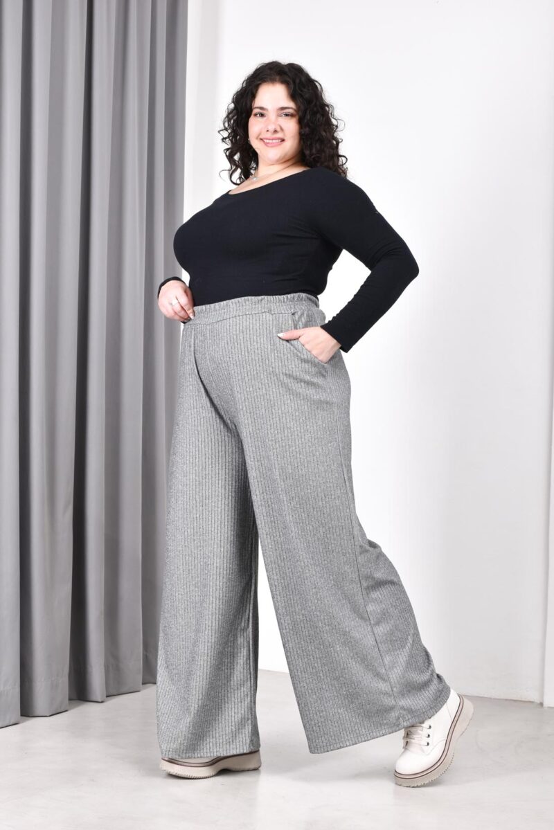 Palazzo de Darlon Morley Gamuzado tiro alto con bolsillos, mujer, color gris